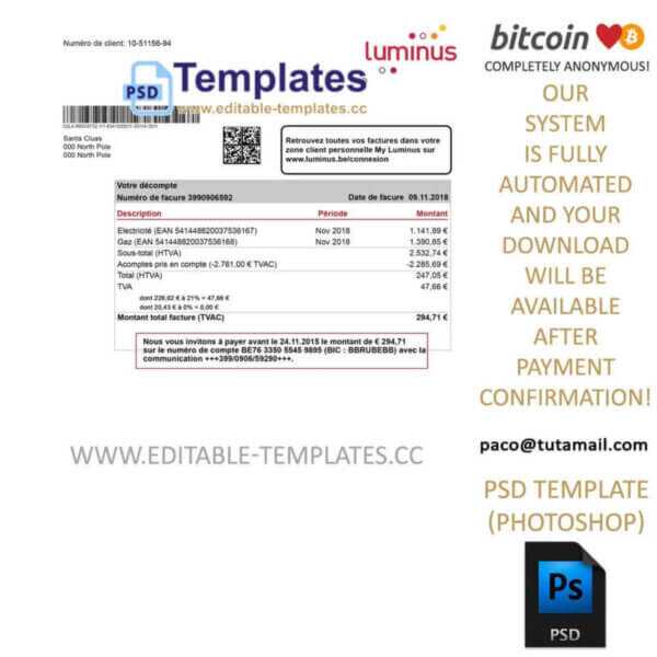 belgium luminus bill template,editable in photoshop.psd fake template,pay by bitcoin,paypal or card