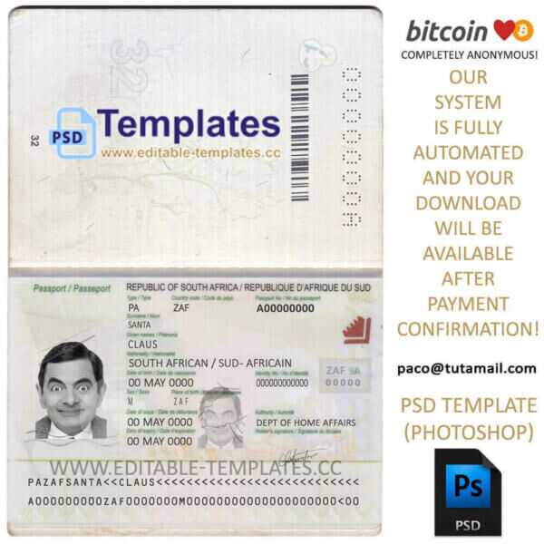 south africa passport template, editable in  photoshop. psd fake template, pay by bitcoin, paypal or card south africa passport template, editable in photoshop. psd fake template, pay by bitcoin, paypal or card