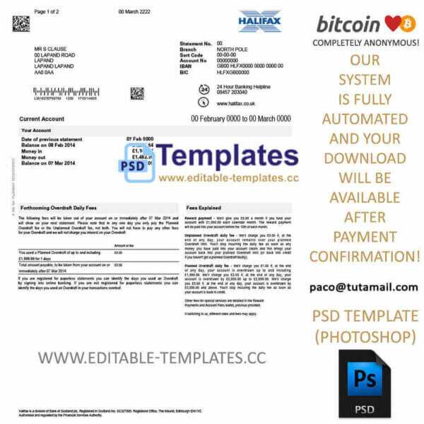halifax statement template,editable in photoshop.psd fake template,pay by bitcoin,paypal or card