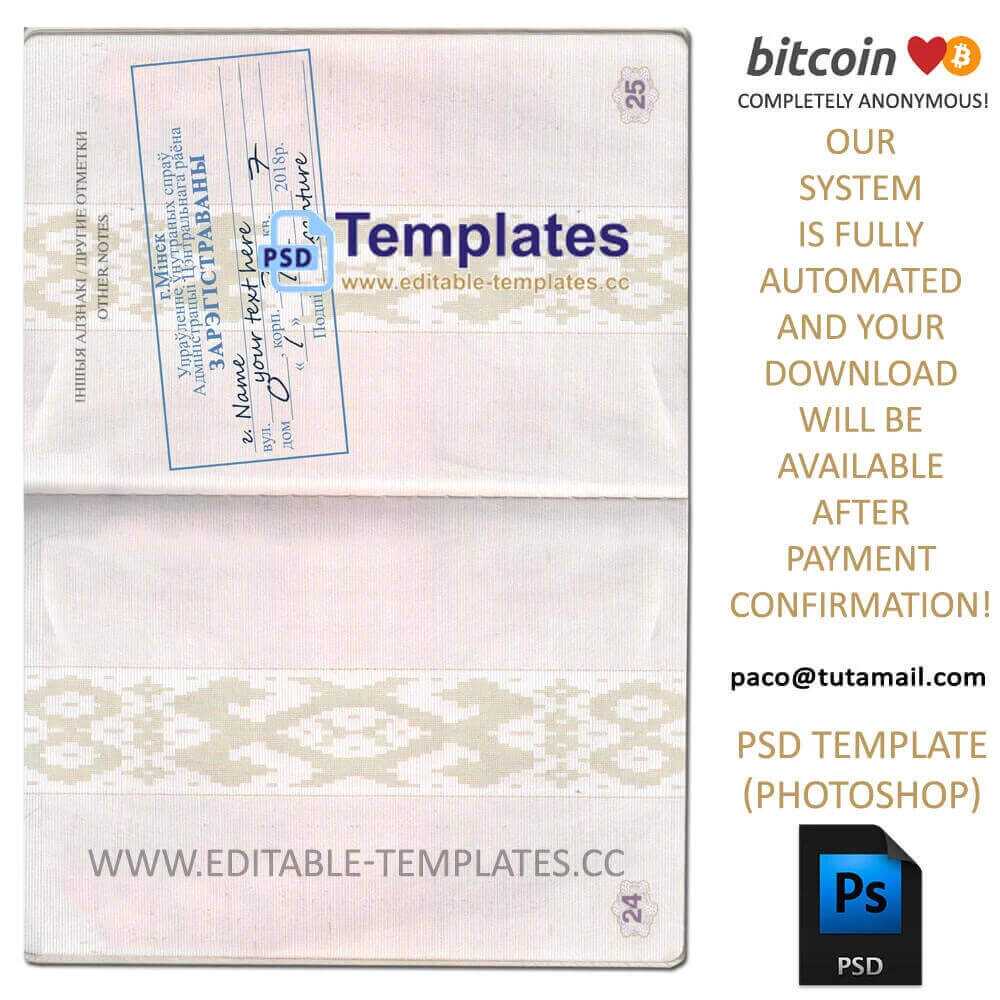 belarus passport template,editable in photoshop.psd fake template,pay by bitcoin,paypal or card